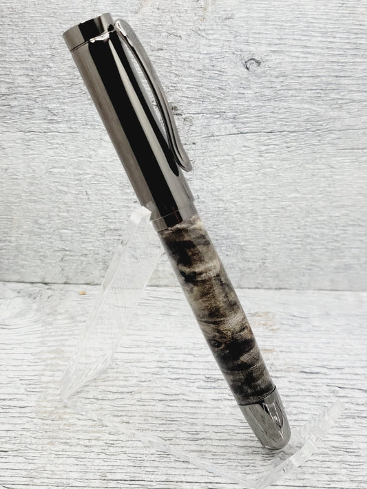 Dennis Rollerball Pen with Buckeye Burl Wood & Crushed Opal Body