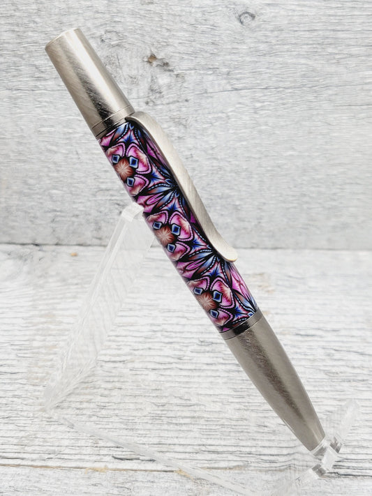 Ares Twist Ballpoint Pen with a Polymer Clay Kaleidoscope body