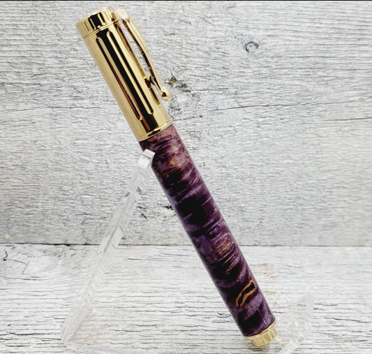 Athens Rollerball Pen (Magnetic Cap) with Dyed Maple Burl Body