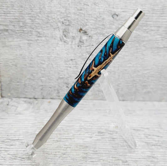 Pratchett Click Ballpoint Pen with a Resin and Pine Cone Body